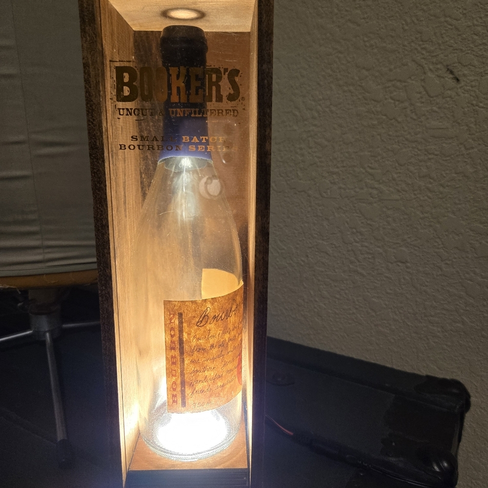 Booker's Small Batch Lamp Wooden Box Glass Bottle Lamp